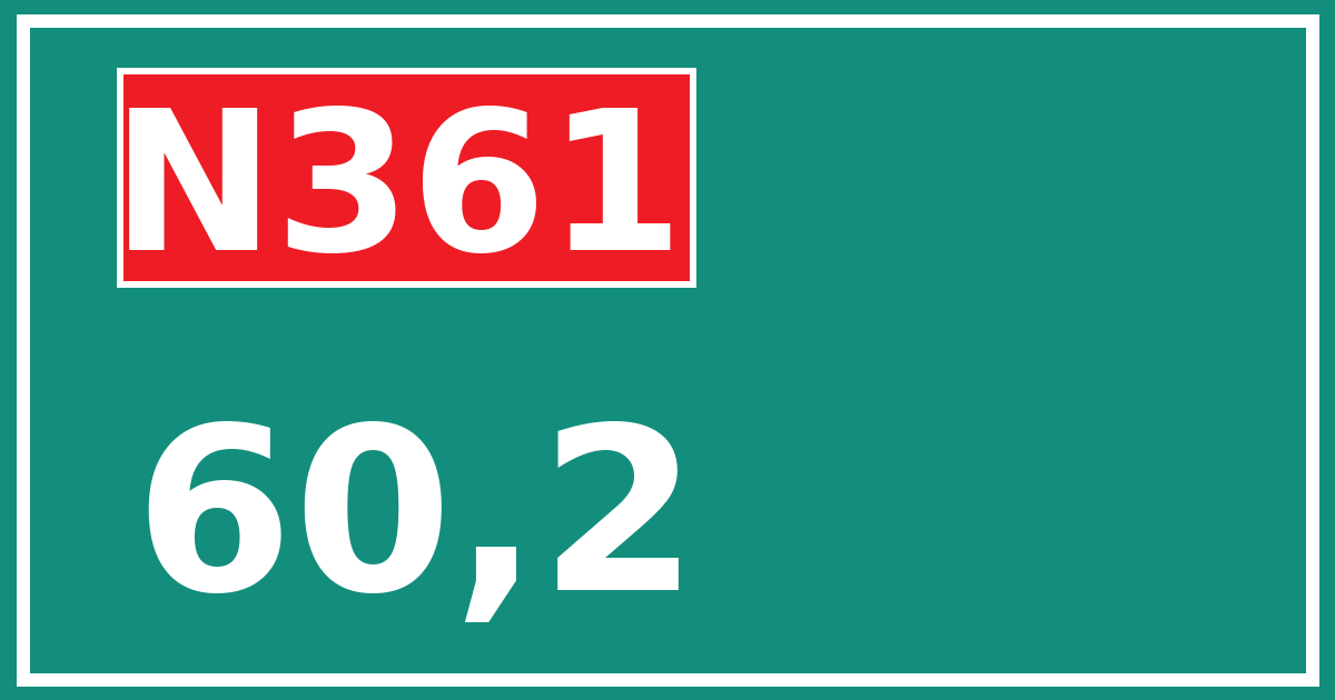 Hectometerbord N361 60,2