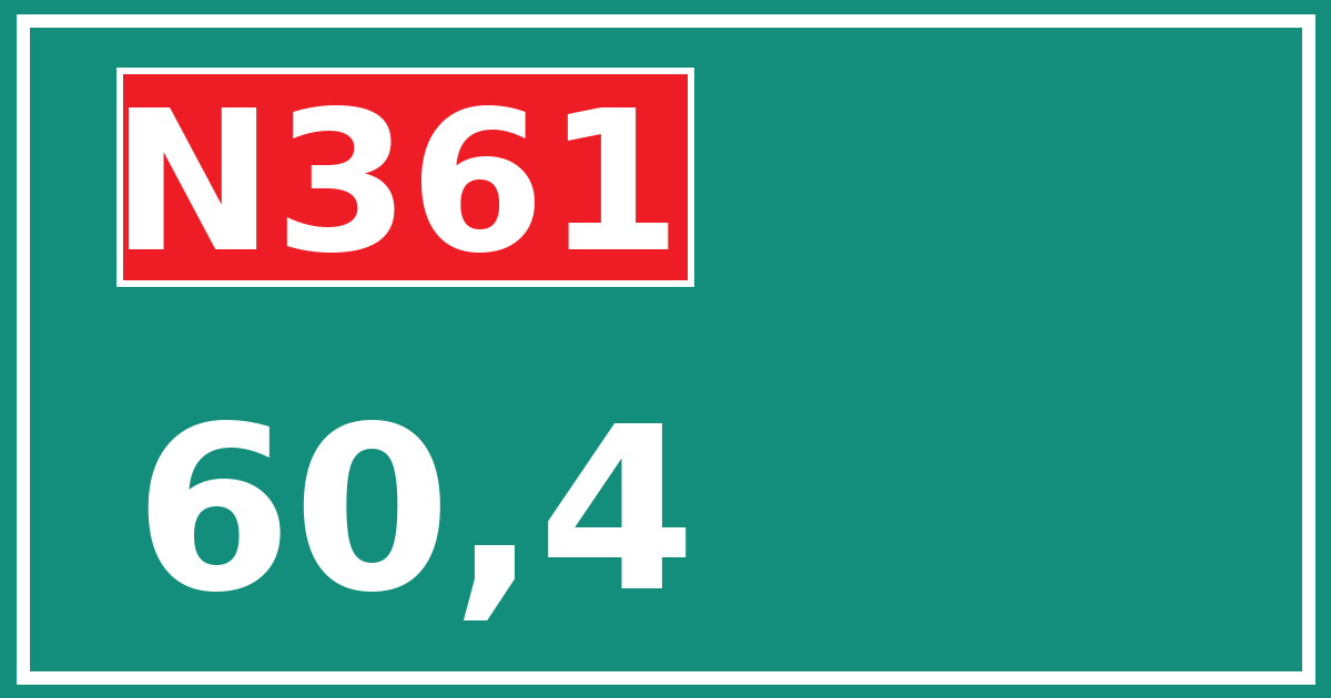 Hectometerbord N361 60,4