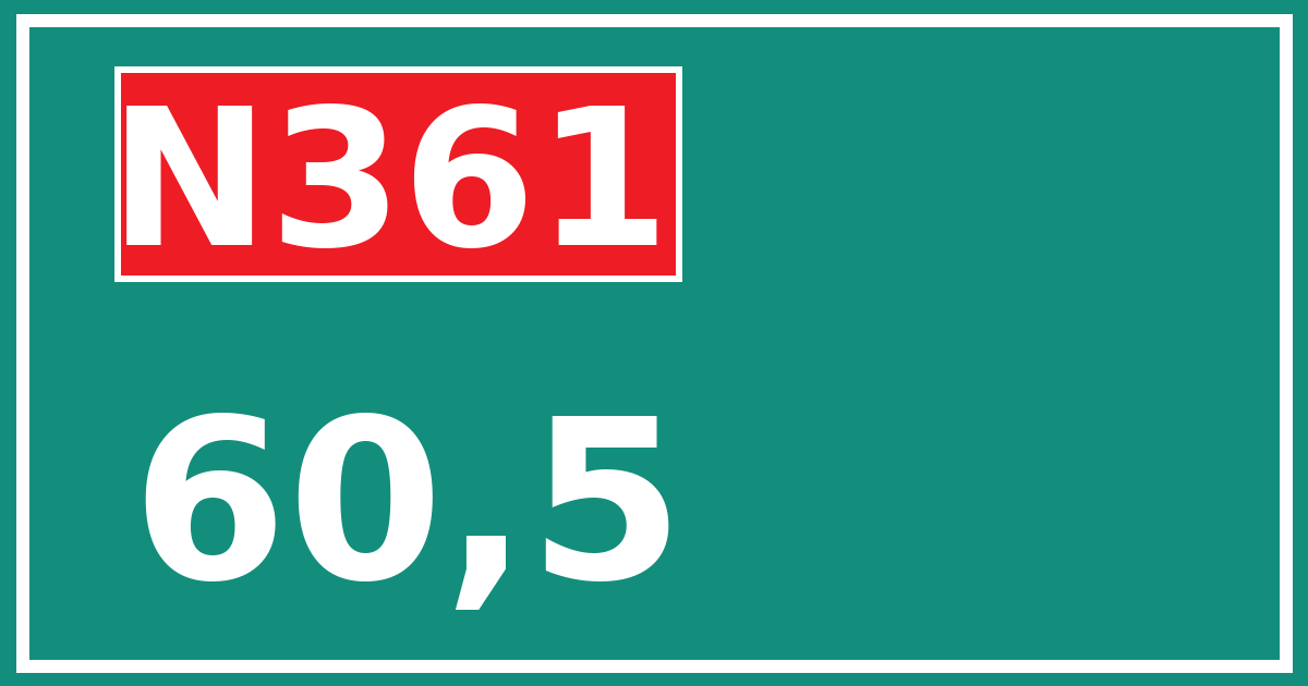 Hectometerbord N361 60,5
