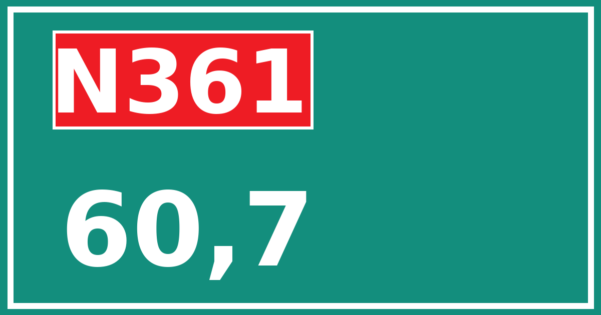 Hectometerbord N361 60,7
