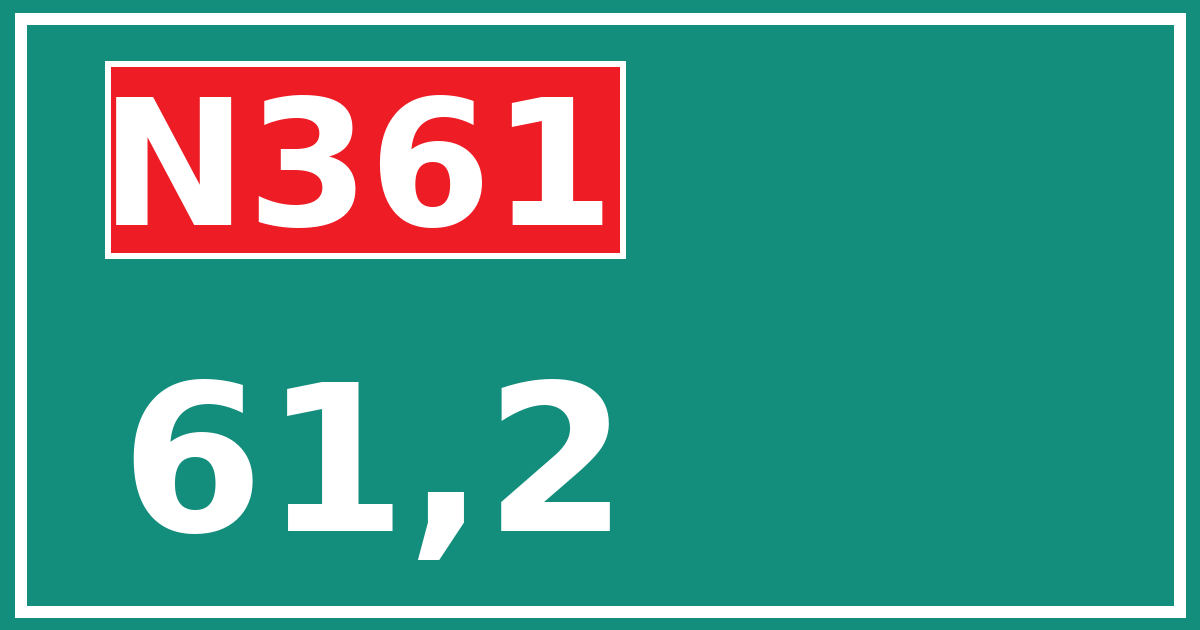 Hectometerbord N361 61,2