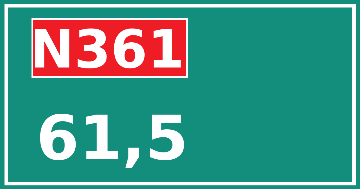 Hectometerbord N361 61,5