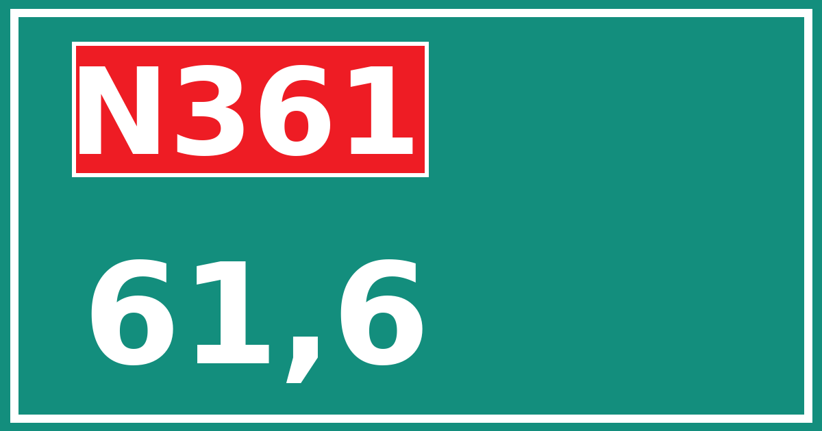 Hectometerbord N361 61,6