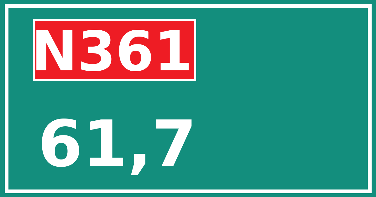Hectometerbord N361 61,7