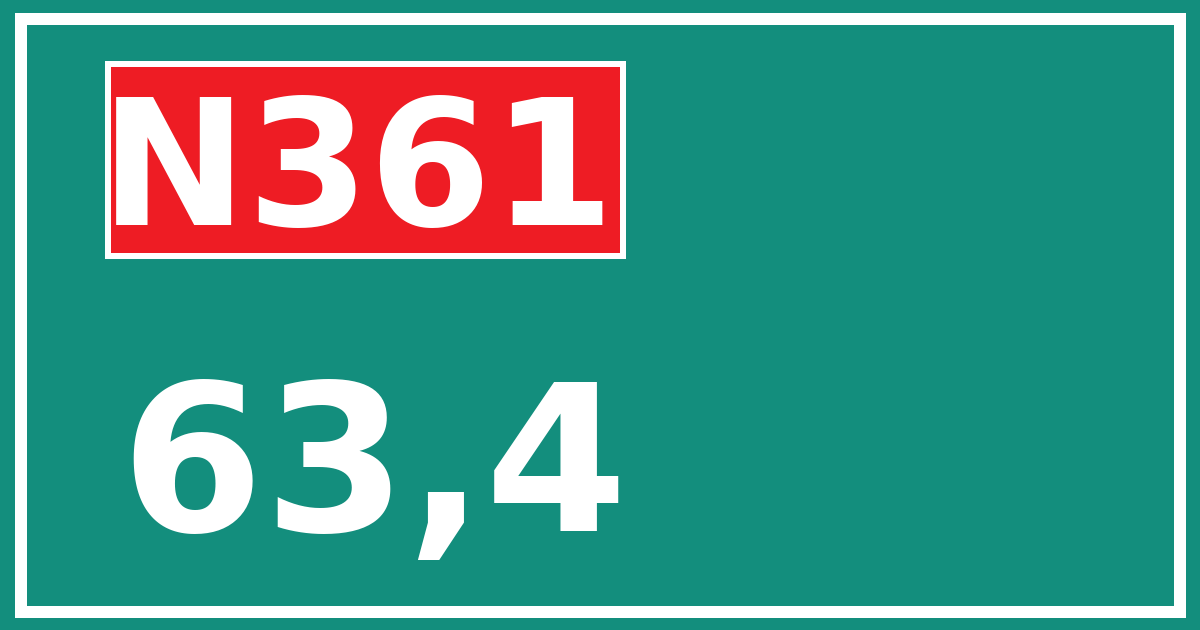 Hectometerbord N361 63,4
