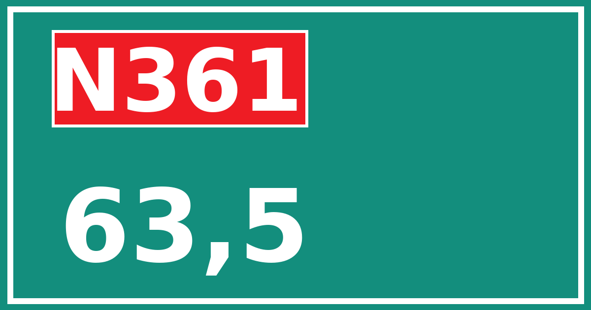 Hectometerbord N361 63,5