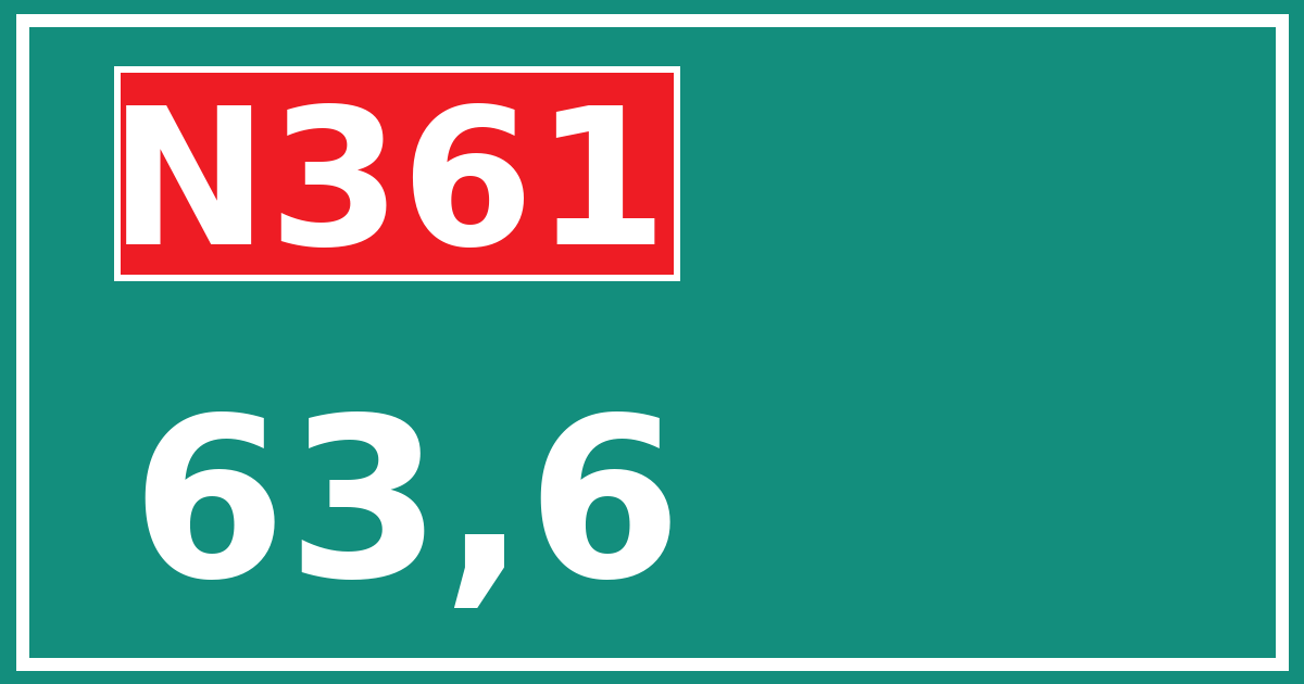 Hectometerbord N361 63,6