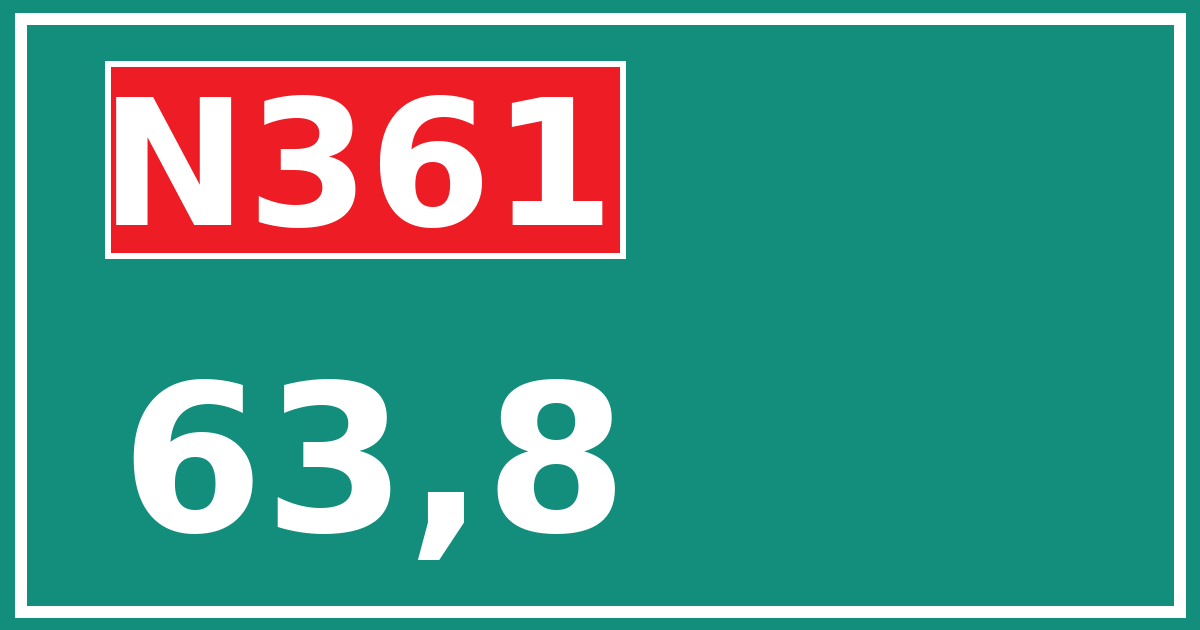 Hectometerbord N361 63,8