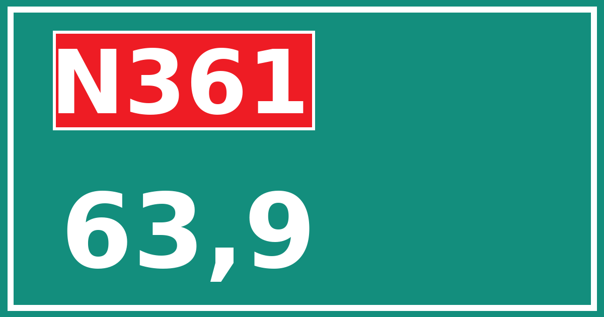 Hectometerbord N361 63,9