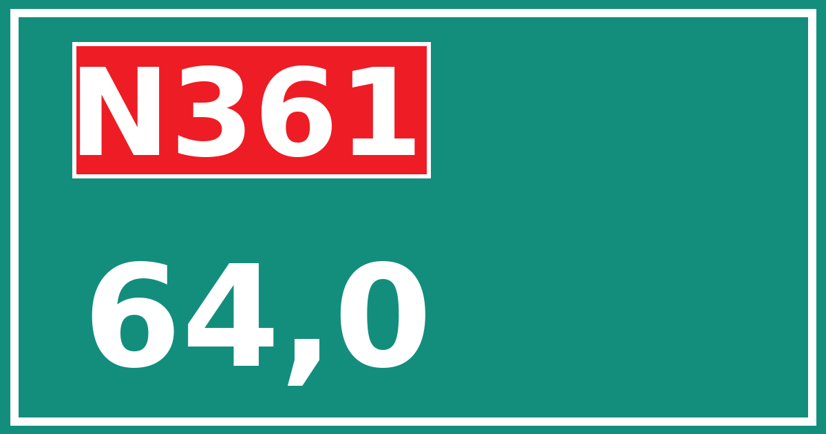 Hectometerbord N361 64,0