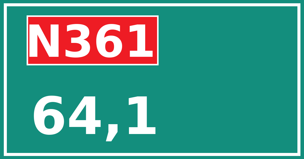 Hectometerbord N361 64,1