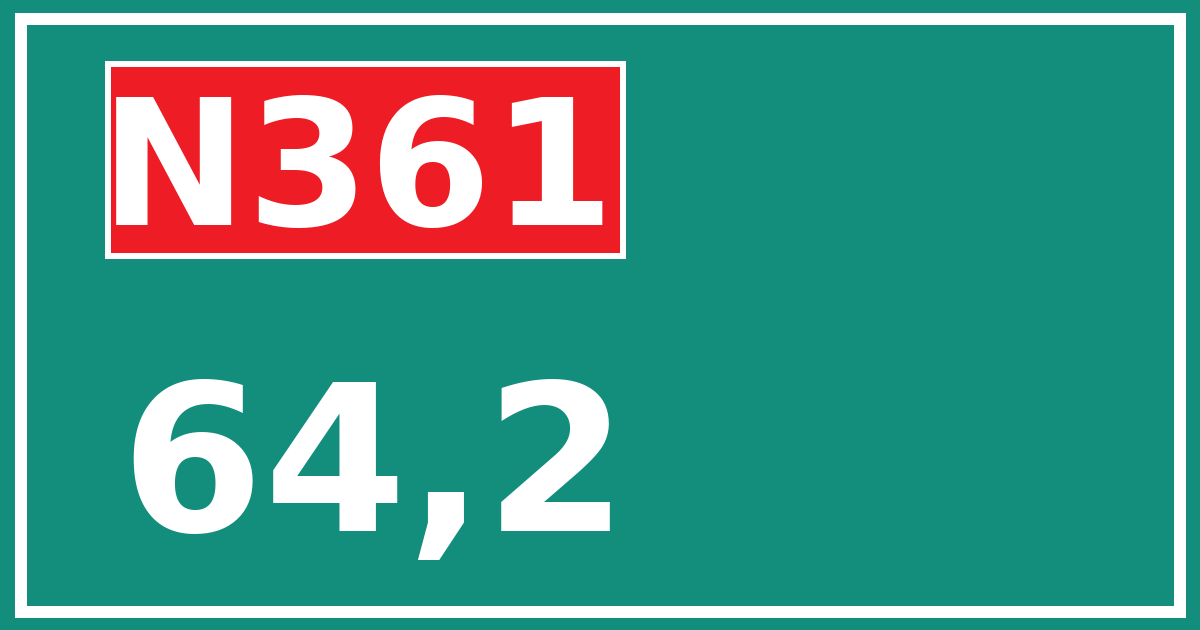 Hectometerbord N361 64,2