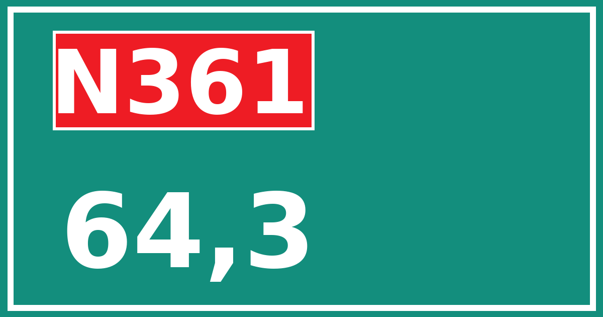 Hectometerbord N361 64,3