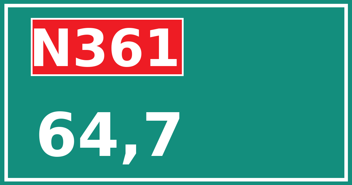 Hectometerbord N361 64,7