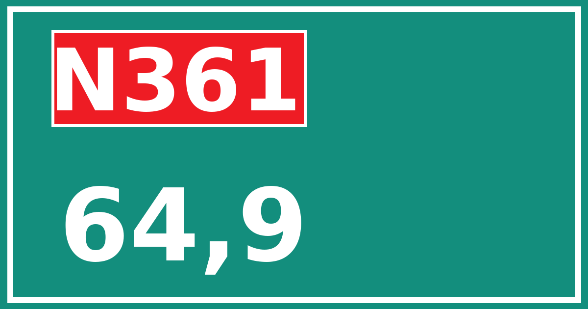 Hectometerbord N361 64,9