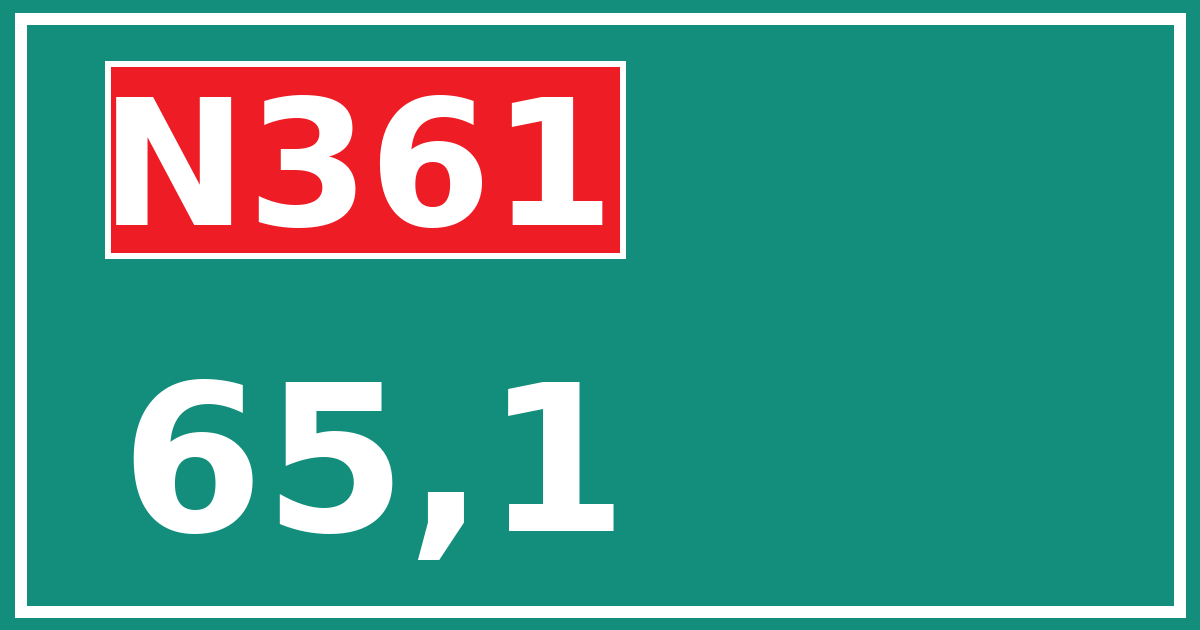 Hectometerbord N361 65,1