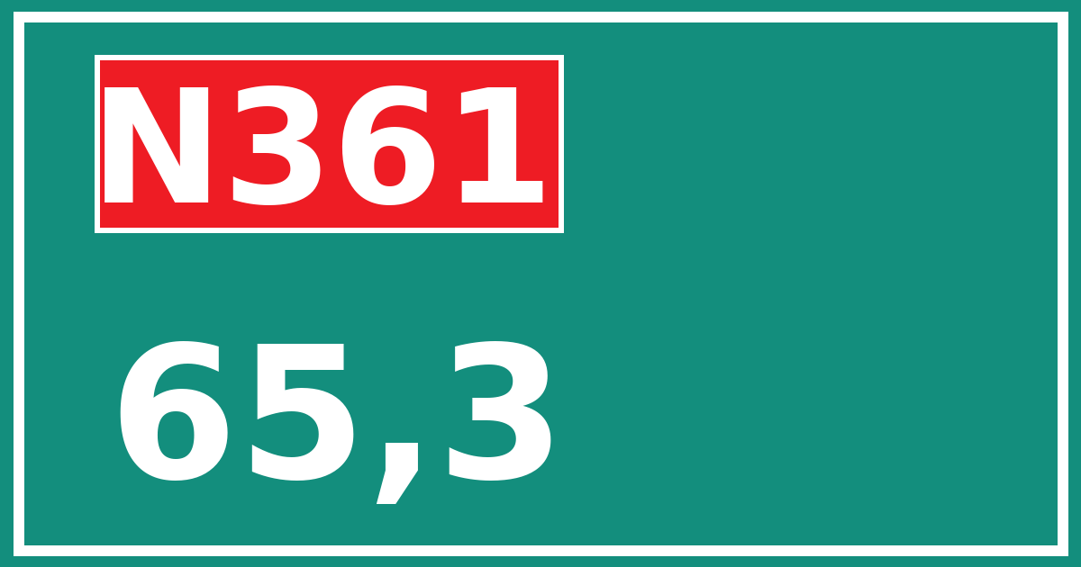 Hectometerbord N361 65,3