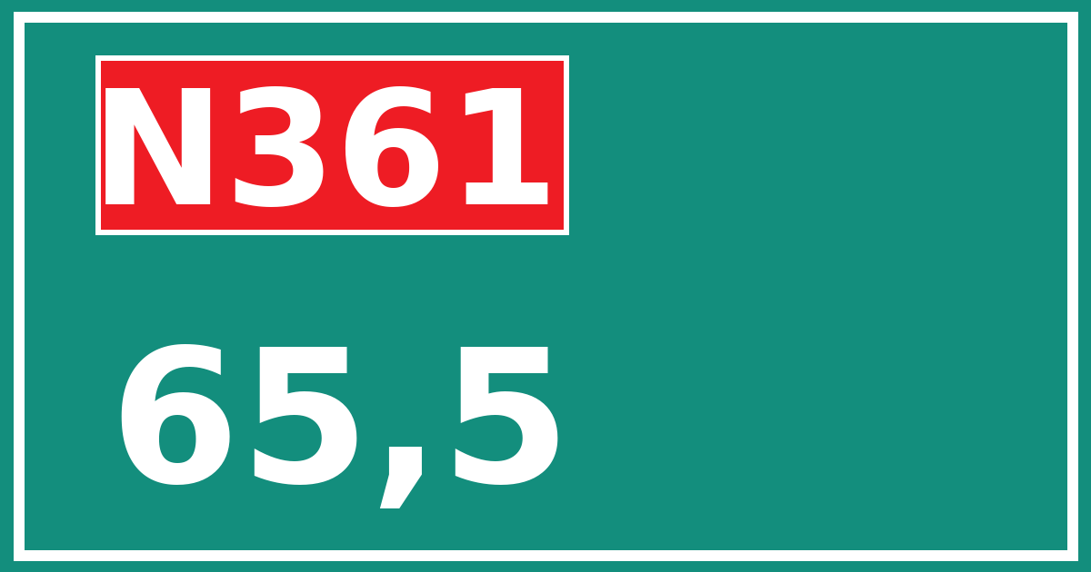 Hectometerbord N361 65,5