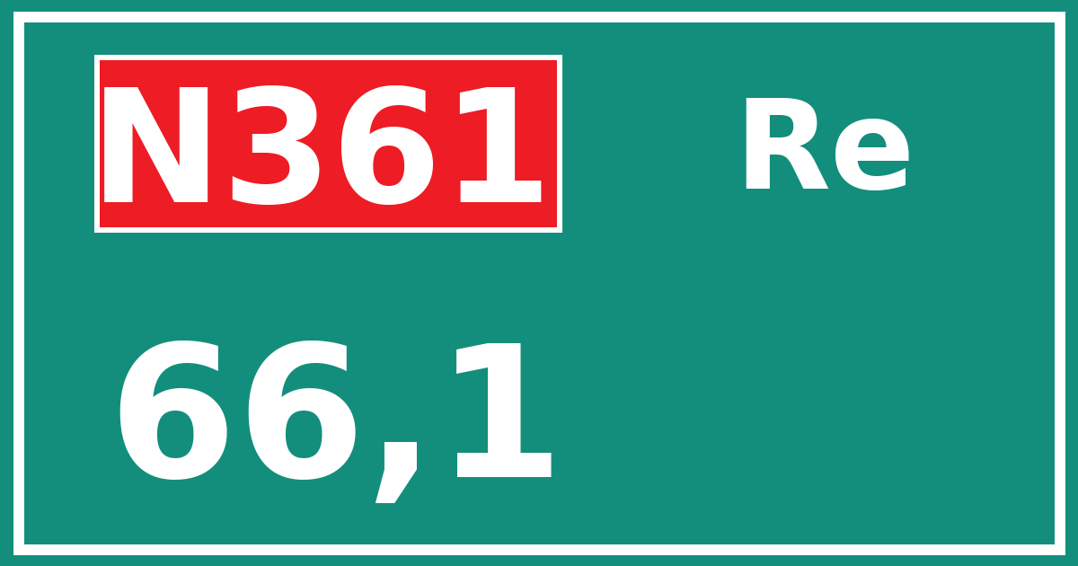 Hectometerbord N361 66,1 zijde Re