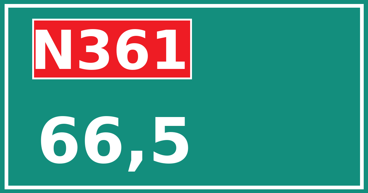 Hectometerbord N361 66,5
