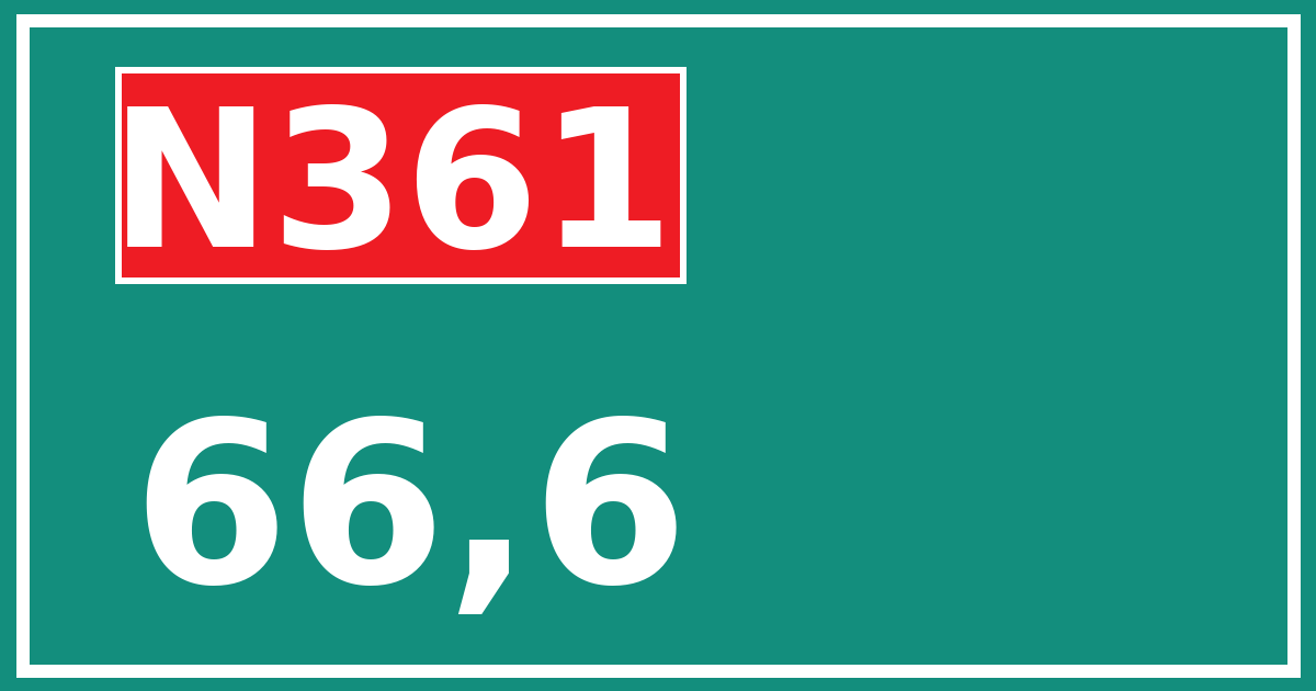 Hectometerbord N361 66,6