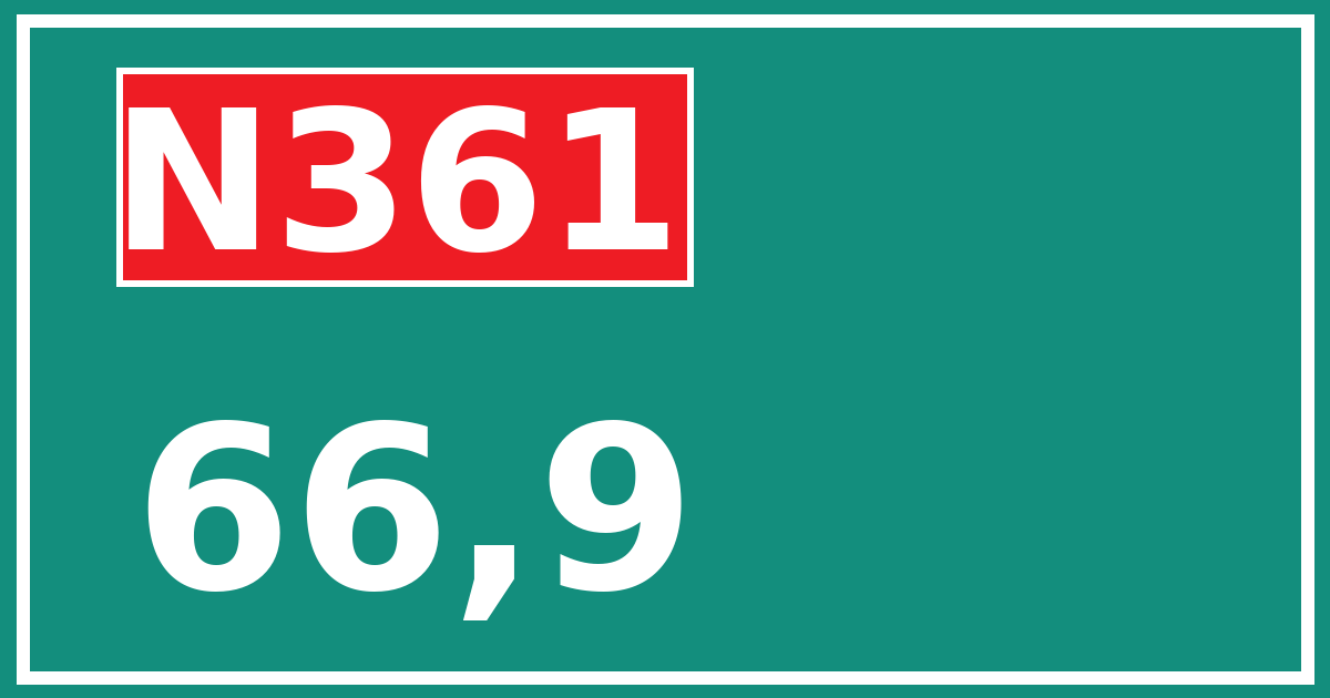 Hectometerbord N361 66,9