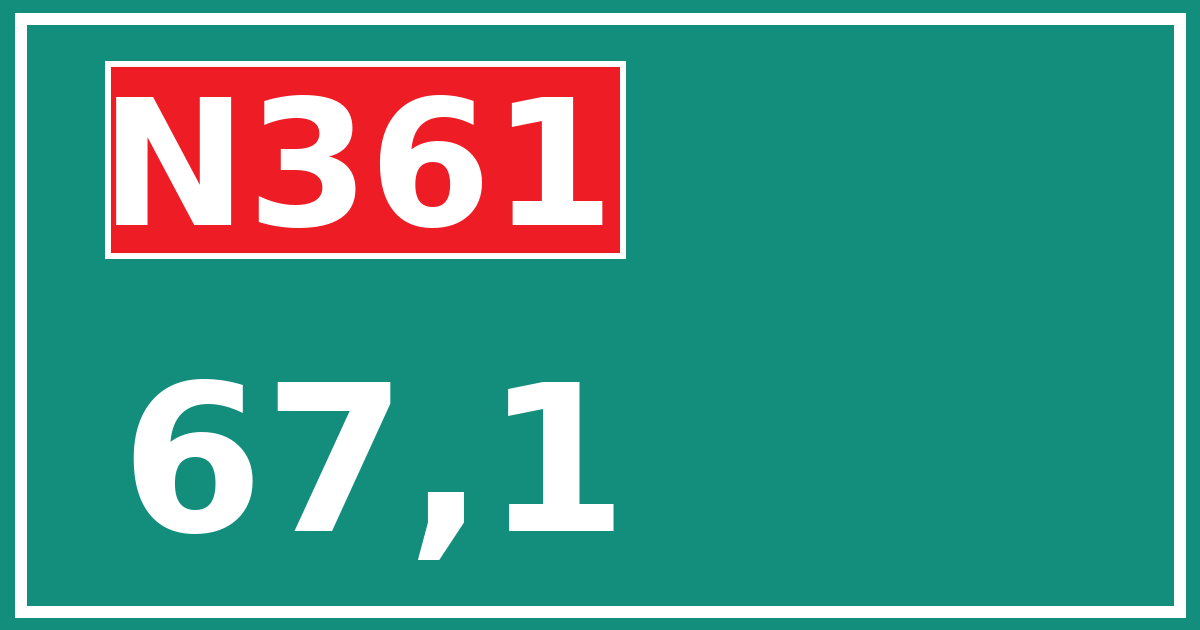 Hectometerbord N361 67,1