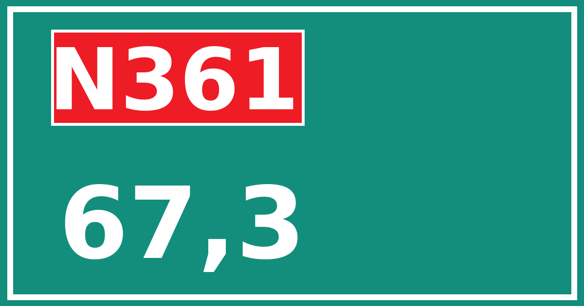 Hectometerbord N361 67,3