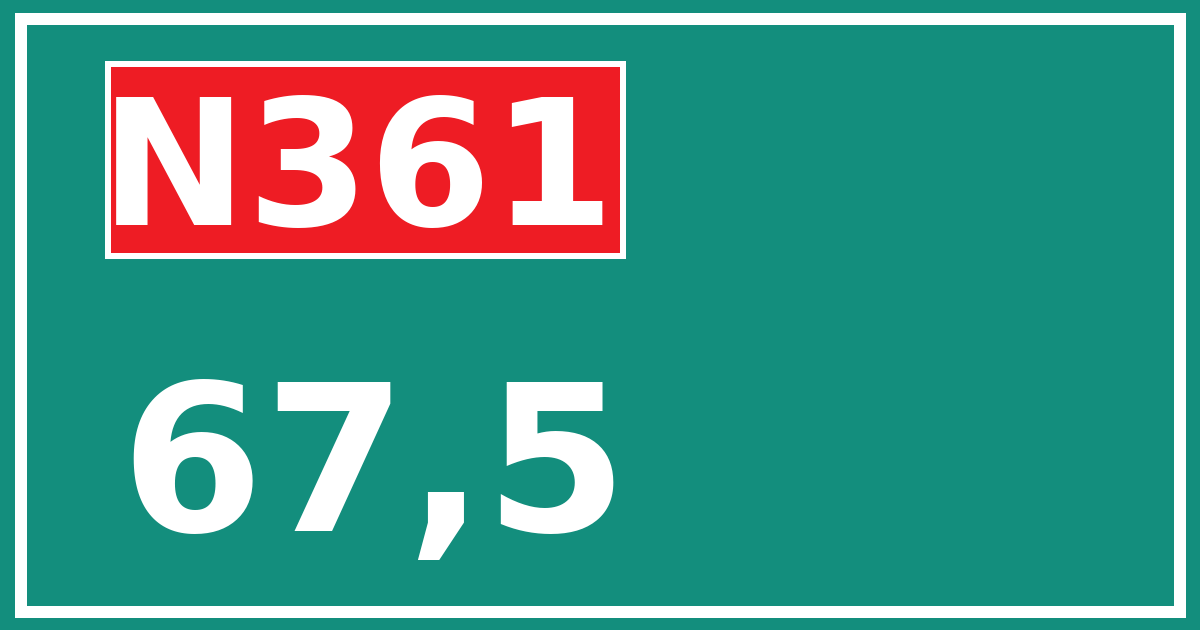 Hectometerbord N361 67,5