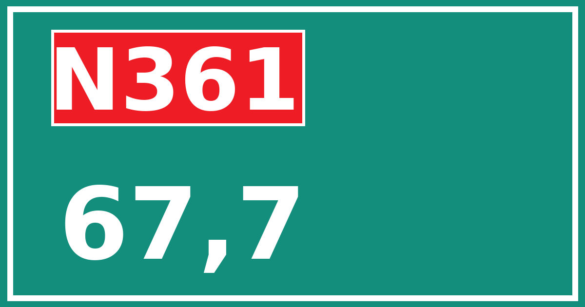 Hectometerbord N361 67,7