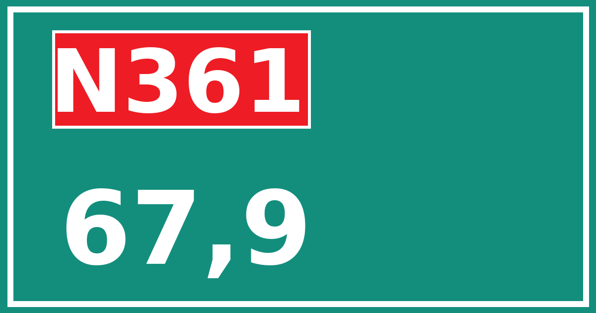 Hectometerbord N361 67,9