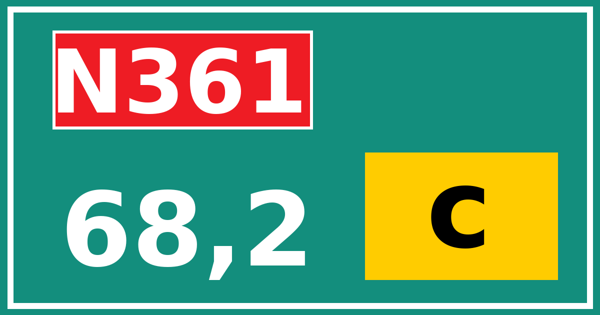 Hectometerbord N361 68,2 letter c