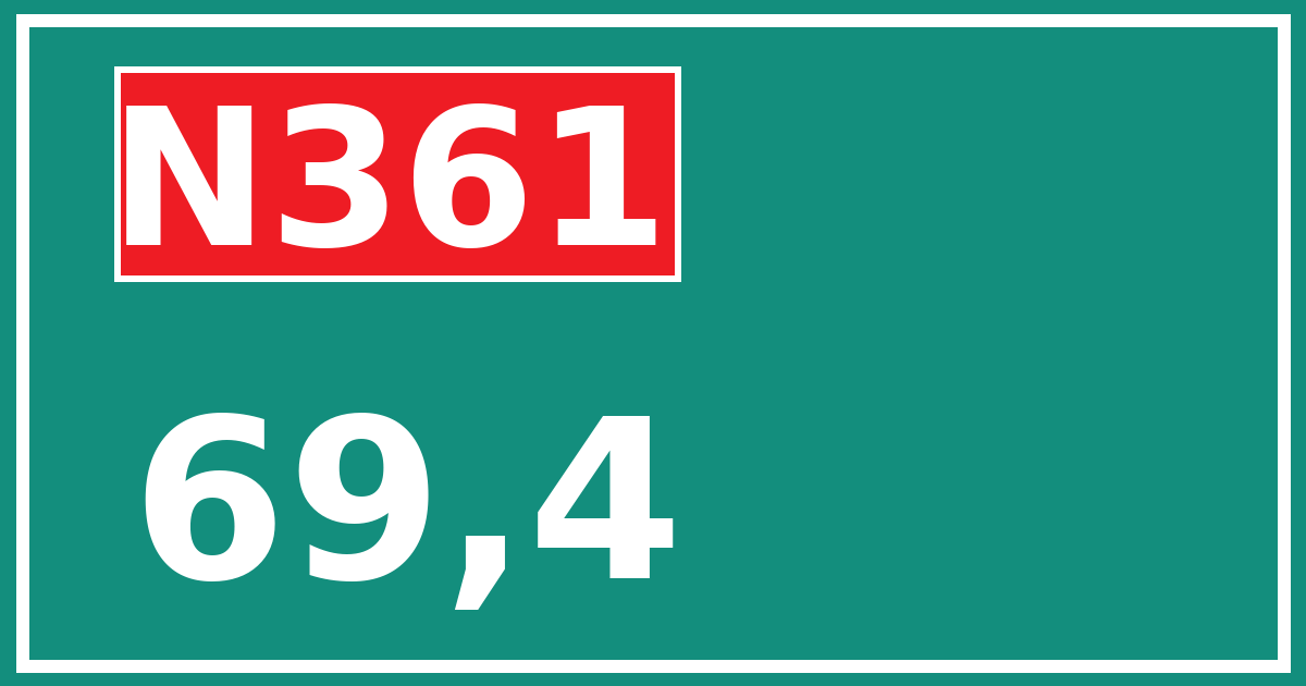 Hectometerbord N361 69,4