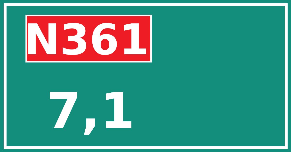 Hectometerbord N361 7,1