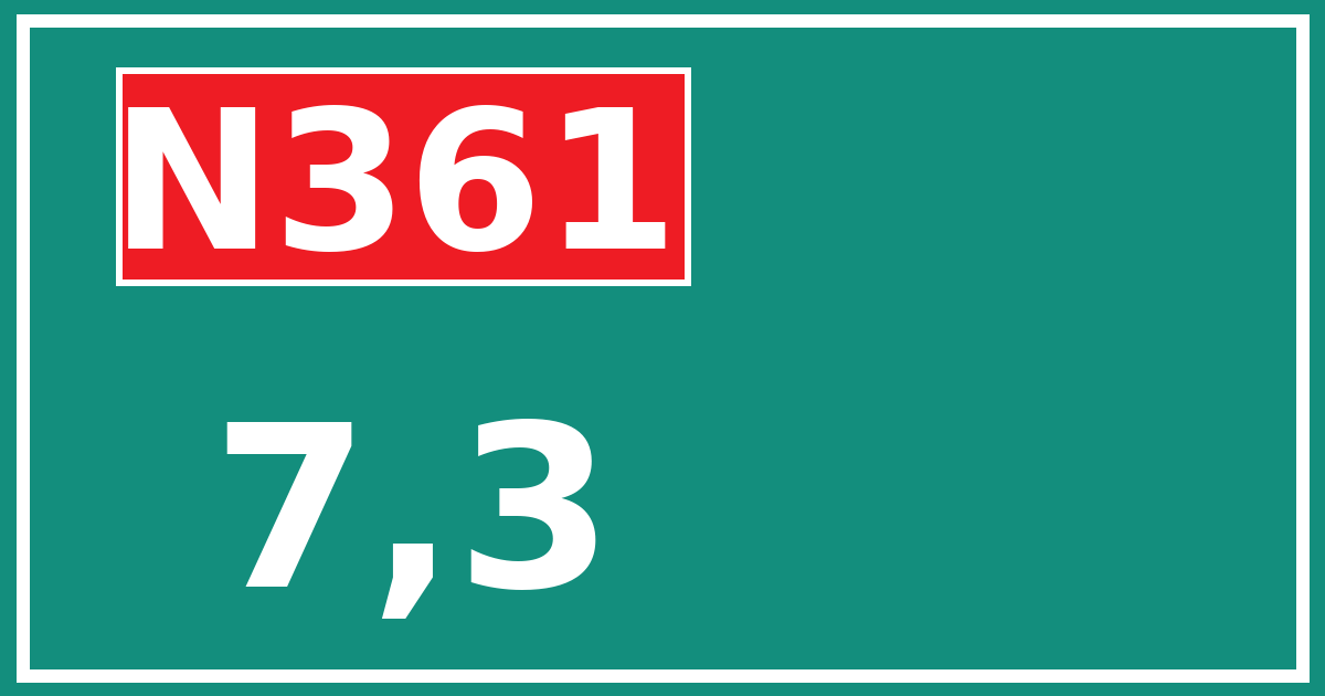 Hectometerbord N361 7,3