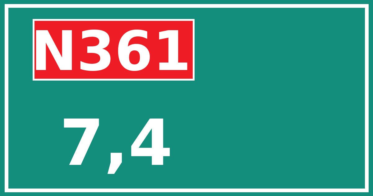 Hectometerbord N361 7,4