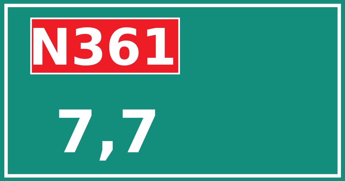 Hectometerbord N361 7,7