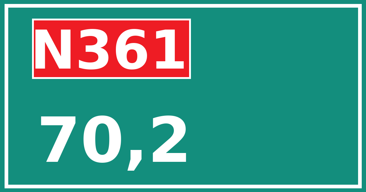 Hectometerbord N361 70,2