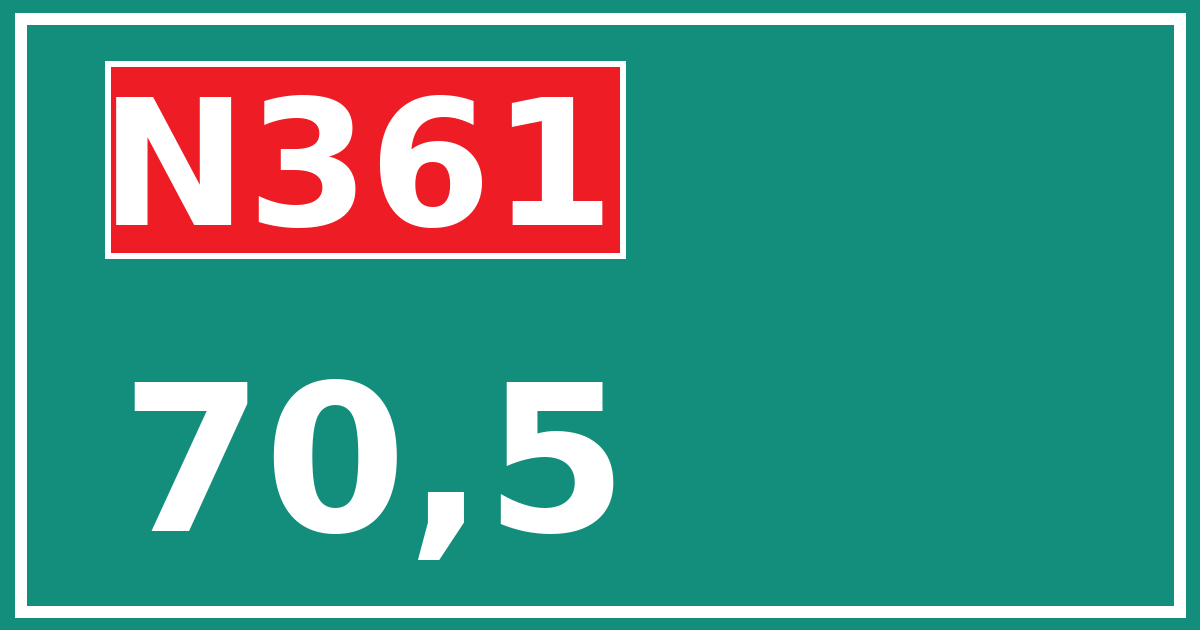 Hectometerbord N361 70,5