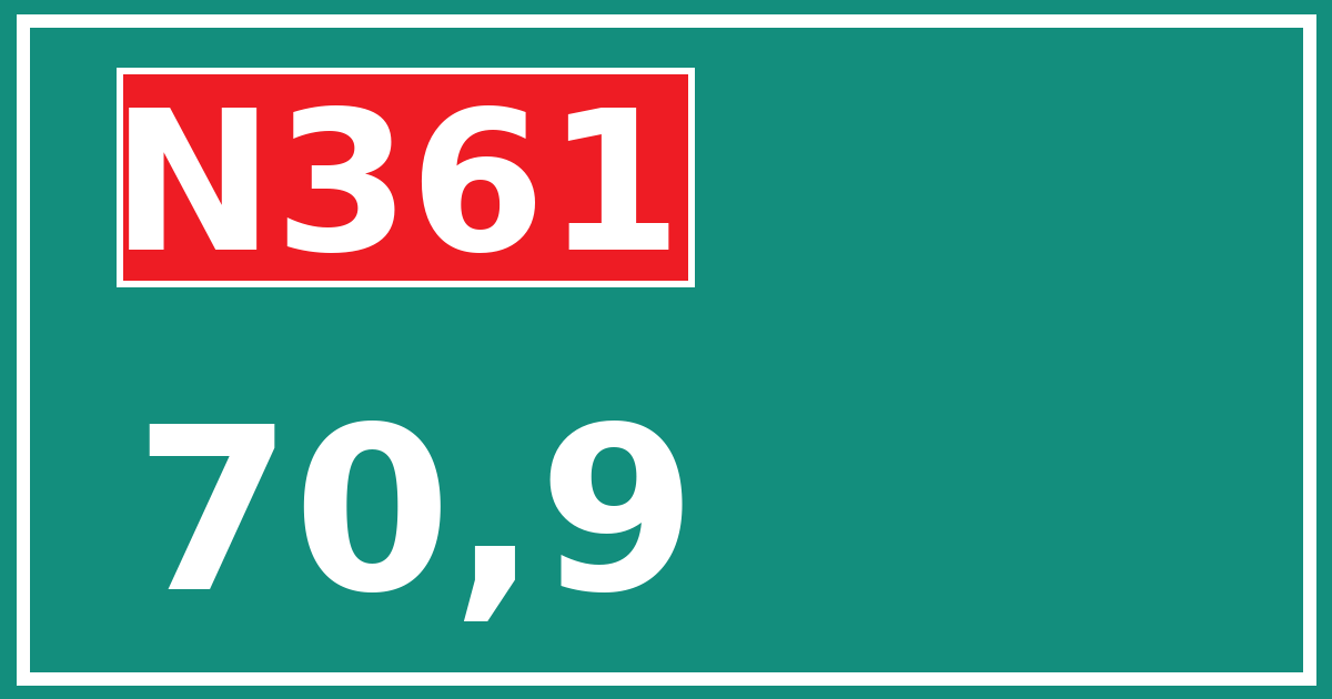 Hectometerbord N361 70,9
