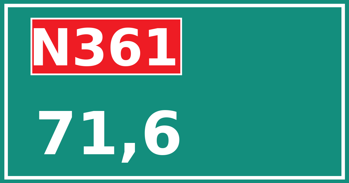 Hectometerbord N361 71,6