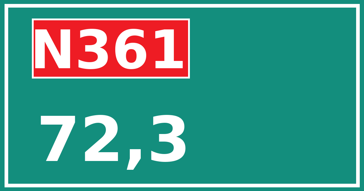 Hectometerbord N361 72,3