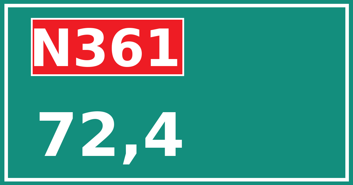 Hectometerbord N361 72,4