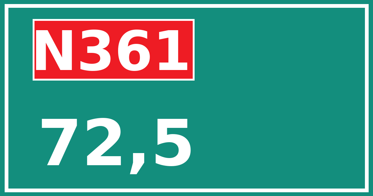 Hectometerbord N361 72,5