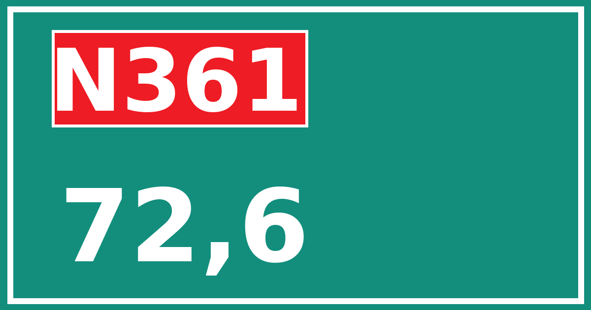 Hectometerbord N361 72,6