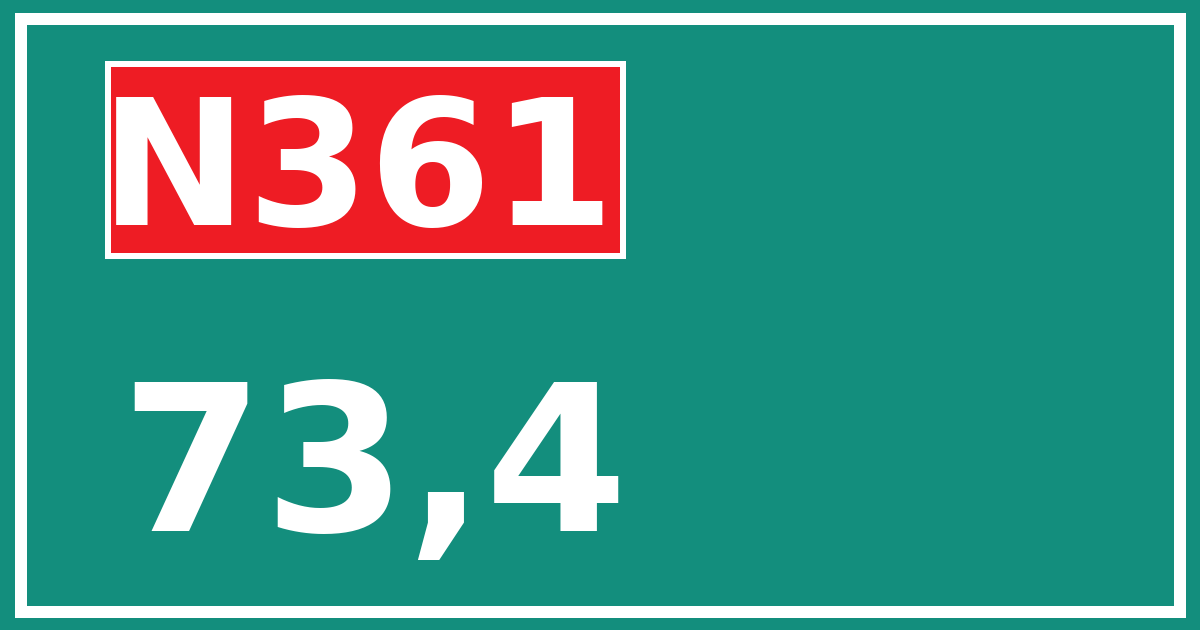 Hectometerbord N361 73,4