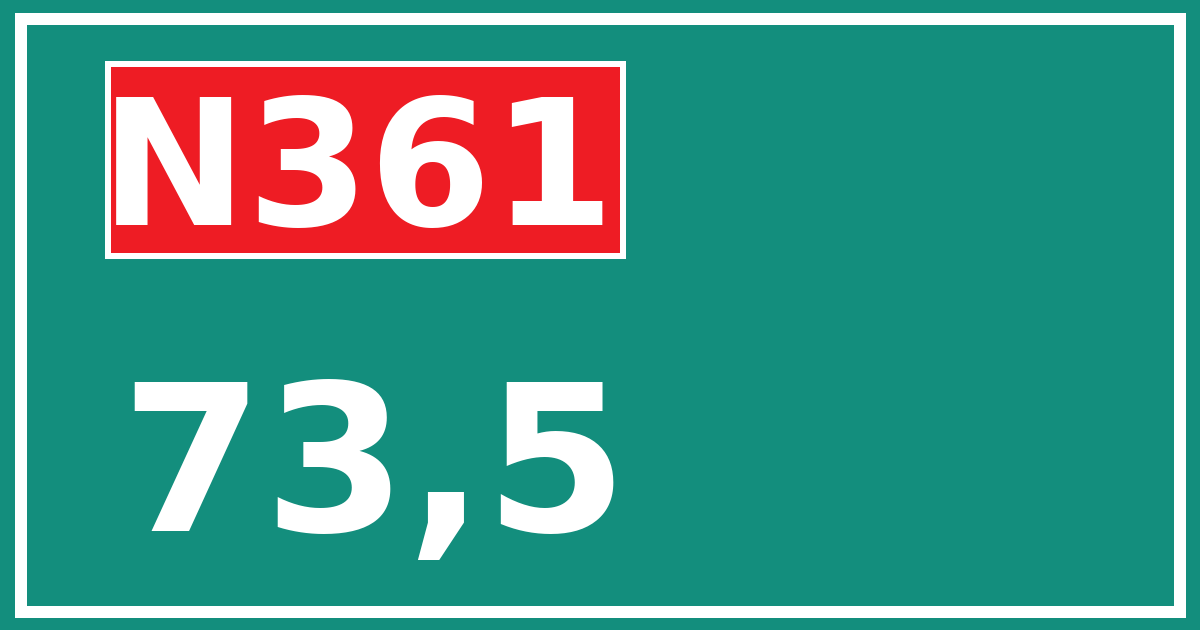 Hectometerbord N361 73,5
