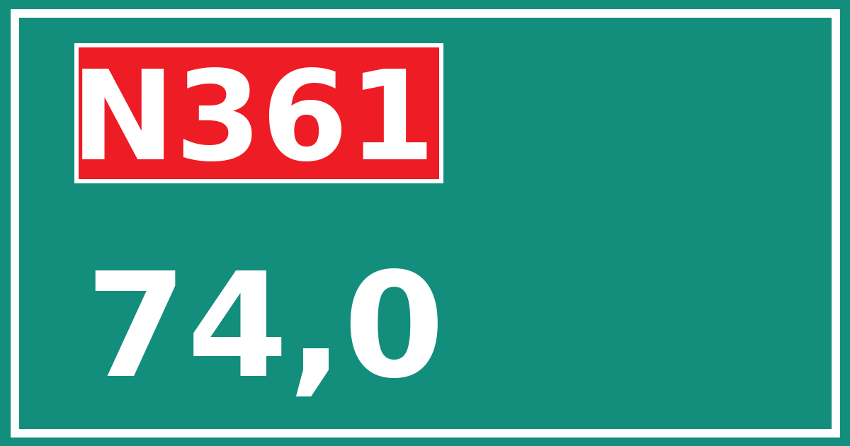 Hectometerbord N361 74,0