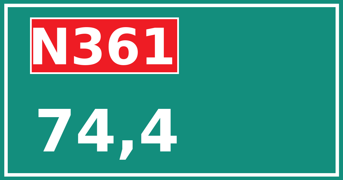 Hectometerbord N361 74,4