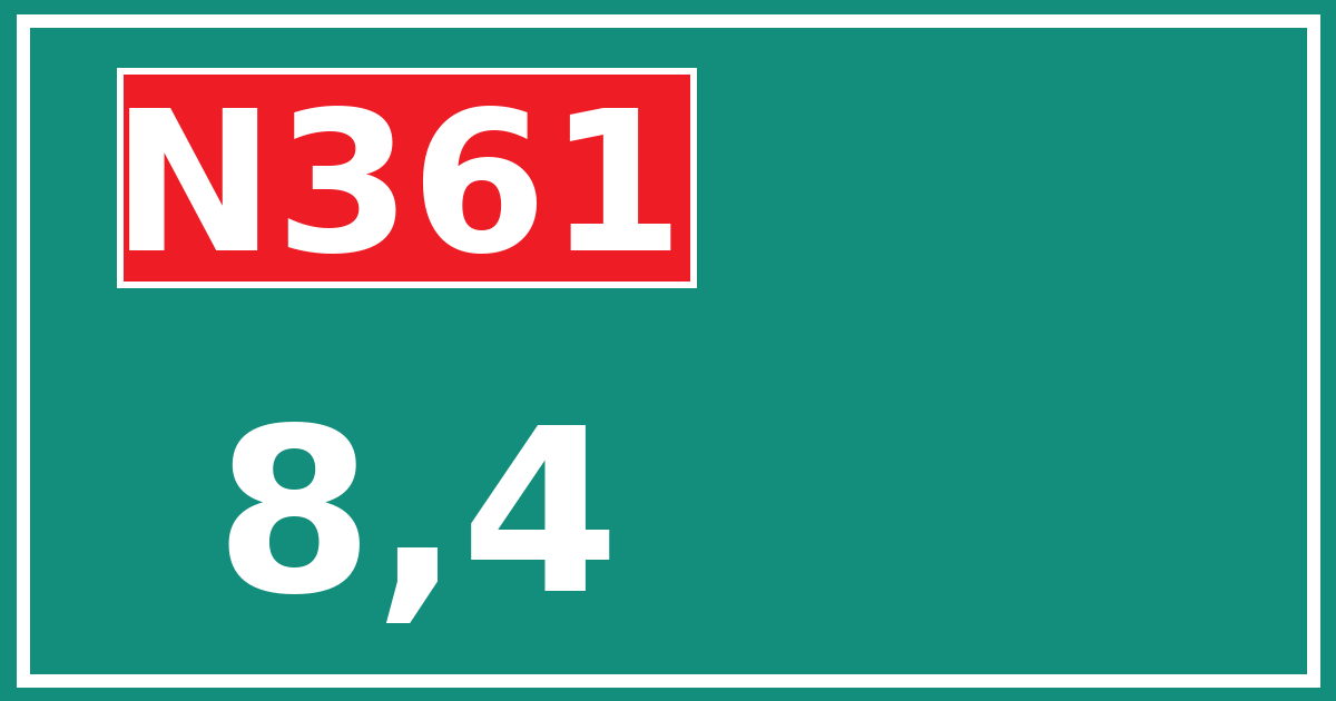 Hectometerbord N361 8,4